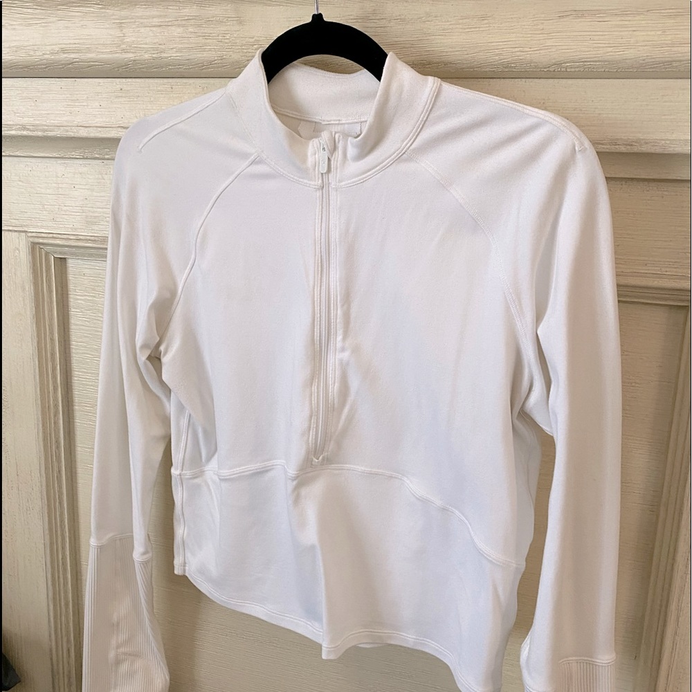 White Lululemon quarter zip long sleeve